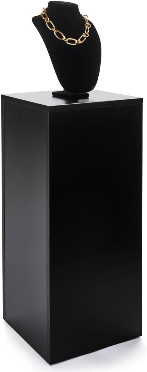 Displays2go 30 Inch Tall Floor Pedestal Stand Black