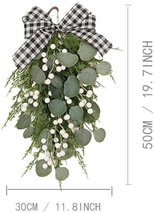 BestAlice 197 Inch Eucalyptus Swag with Bow Wall Hanging Decor