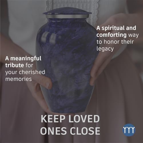 Modern Memorials Cremation Urn - Purple Marble Finish
