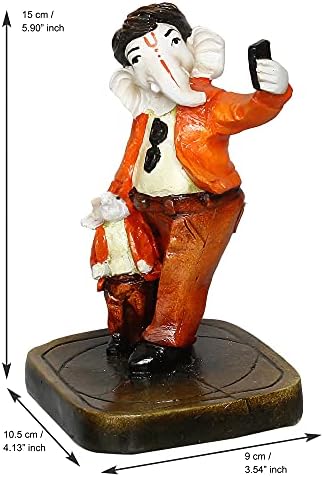 Handcrafted Polyresin Lord Ganesha Selfie Statue Decor