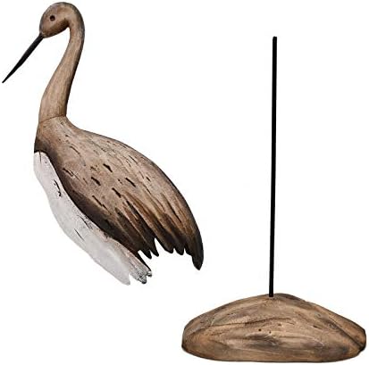 Rustic Wood Crane Nautical Decor Accent