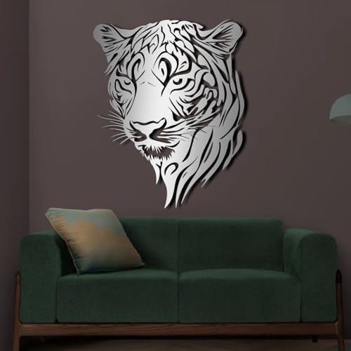 ENJOYOO Black Leopard Head Metal Wall Art 24x19in