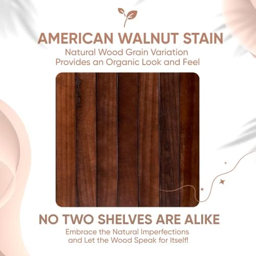 Homeforia 24 Inch Walnut Floating Shelves Set of 2