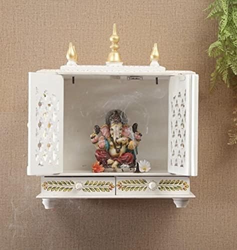 TAM Creatio Small Wooden Puja Mandir Wall Sculpture