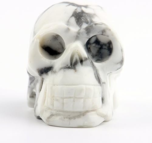 20 Inch Natural Carved Skull Reiki Healing Stone Statue Collectible Figurine