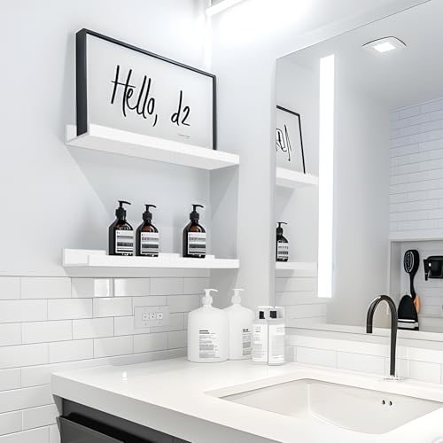 LaVie Home Floating Shelves Set of 4 White 156 Inch Wall Shelves