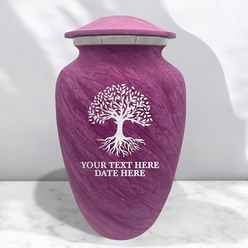 Custom Large Cremation Urn for Ashes - Personalized Tree of Life Design