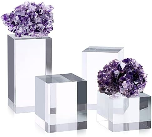 Hipiwe 4PCS Clear Acrylic Display Risers Stand