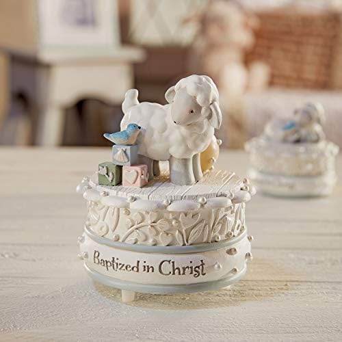 CB Catholic Faithworks Musical Figurine - Baptized in Christ Lamb Brahms Lullaby
