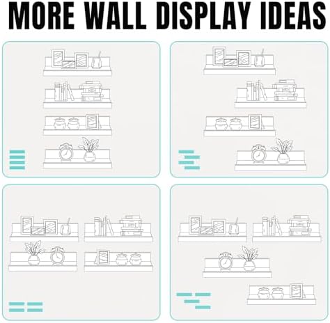 LaVie Home Floating Shelves Set of 4 White 156 Inch Wall Shelves