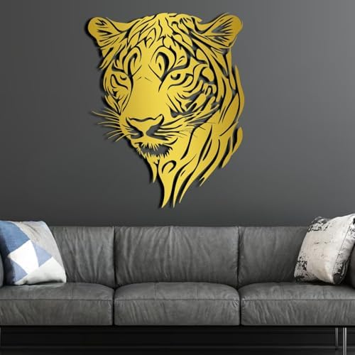 ENJOYOO Black Leopard Head Metal Wall Art 24x19in