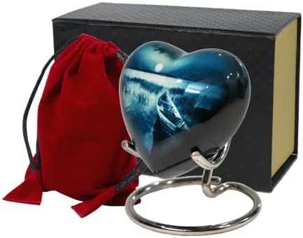 Small Heart Urns for Ashes - Complete Memorial Set