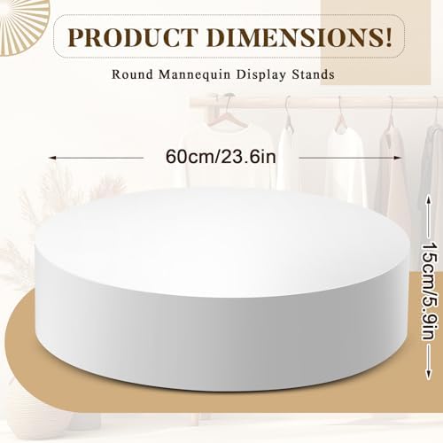 Cinnvoice Round White Display Pedestal Stand 236x59in