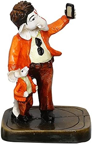 Handcrafted Polyresin Lord Ganesha Selfie Statue Decor