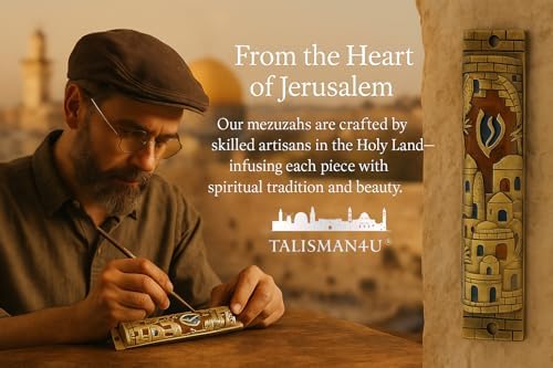 TALISMAN4U Gold Enamel Mezuzah Case with Scroll