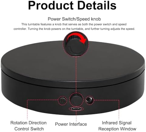 ComXim Motorized Rotating Display Stand with Knob and Remote Control