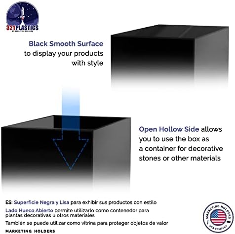 Marketing Holders 2 Pack Glossy Black Acrylic Display Riser