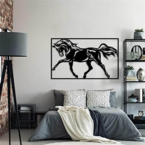NORTH KAISER Black Metal Horse Wall Art
