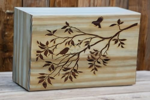 Leaf Tree Bird Cremation Urn for Human Ashes Large