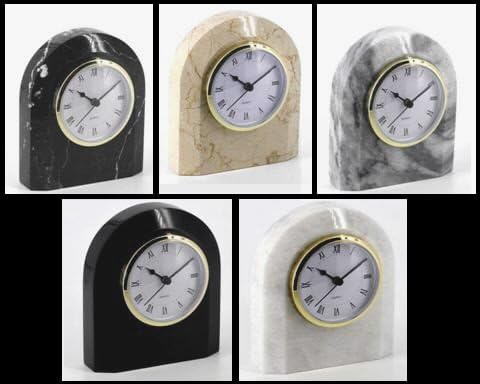 Khan Imports Beige Marble Urn Clock Keepsake