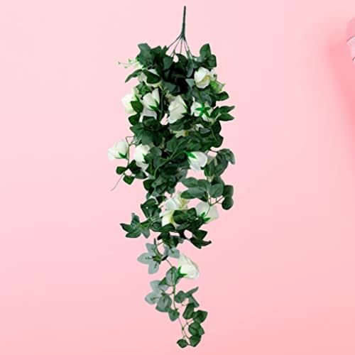 Lindagary White Artificial Rose Flower Swag Garland