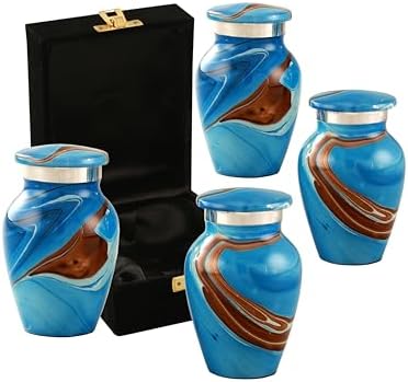 Ocean Tides Keepsake Urns Set of 4 Blue Design
