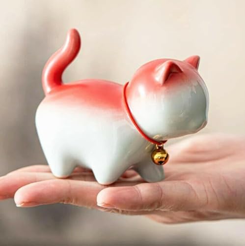 EatingBiting Ceramic Tea Pet Cute Lucky Cat Home Decor