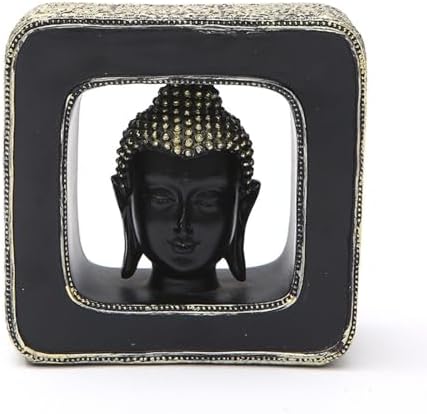 Fenteer Buddha Head Statue Resin Figurine Decor