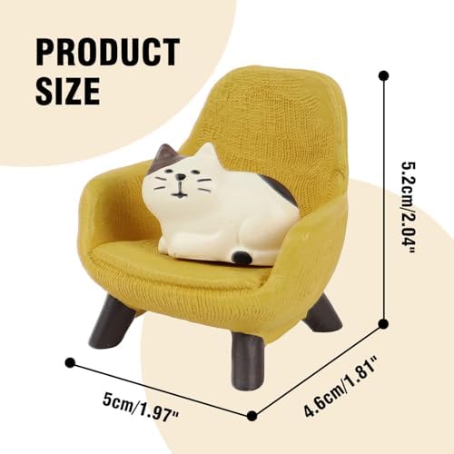 YouNuo Mini Cat Figurines with Yellow Sofa - Resin Decor