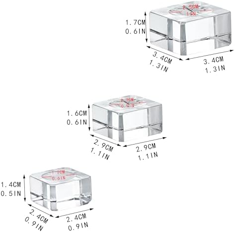 ZEERSHEE 6 Pack Square Crystal Display Bases for 3D Laser Balls