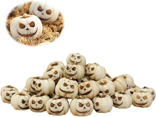 20 Pcs White Mini Pumpkin Halloween Decorations
