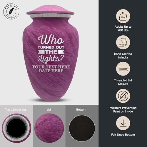 Custom Large Cremation Urn with Funny Design - 200 Cubic Inch Pink