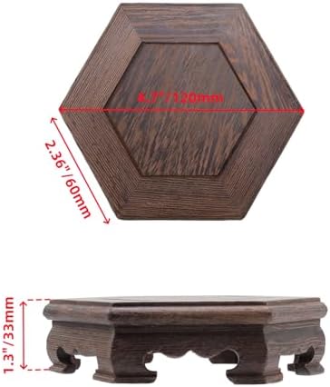 Traditional Craft Wooden Display Stand Hex Pedestal