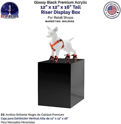 Marketing Holders 2 Pack Glossy Black Acrylic Display Riser
