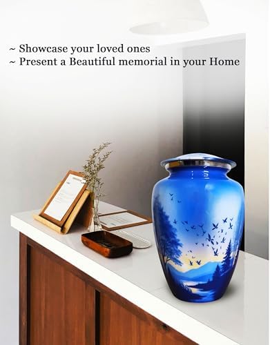 Artsymade Heaven Scenery Cremation Urn for Adult - Blue