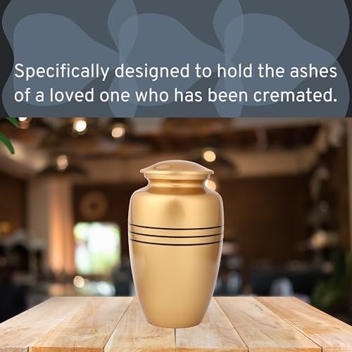 Alpha Living HOME Gold Black Urn for Human Ashes