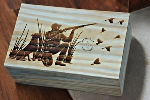 Hunting Dog Cremation Urn for Human Ashes Large - Handmade Wood