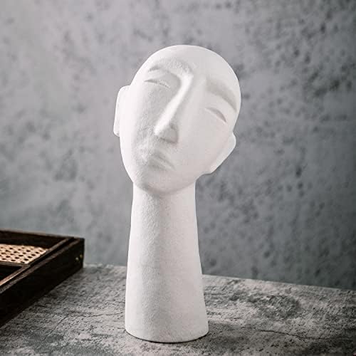 Abstract Ceramic Head Sculpture 14 Inch Home Decor