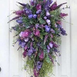 Purple Lavender Teardrop Swag Door Decor