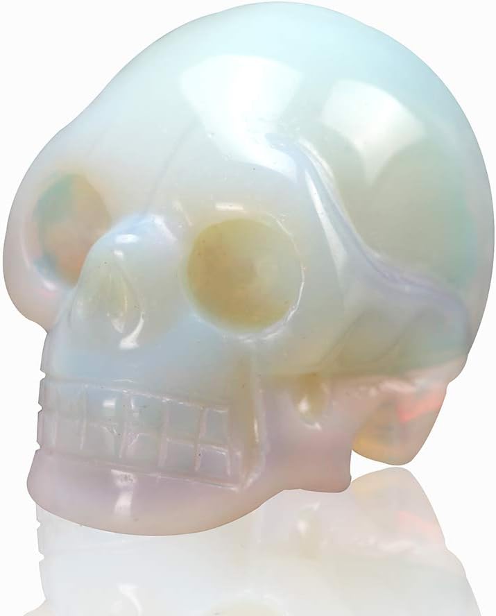 20 Inch Natural Carved Skull Crystal Reiki Healing Statue Collectible Figurine