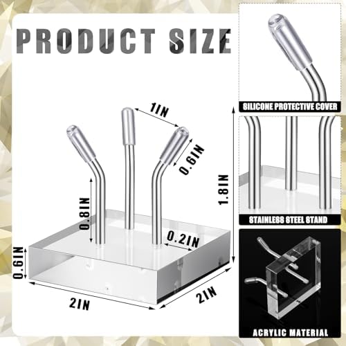Weysat 4 Pack Clear Acrylic Display Stands with 3 Pegs