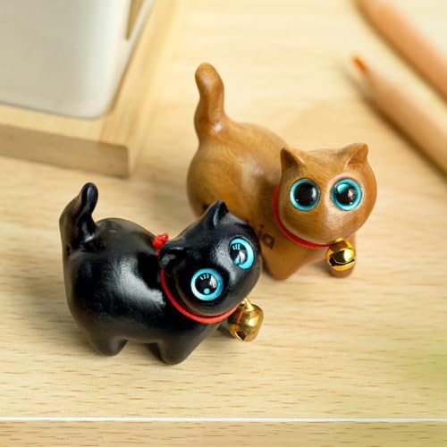 Custom Small Wooden Cat Statue for Home Decor