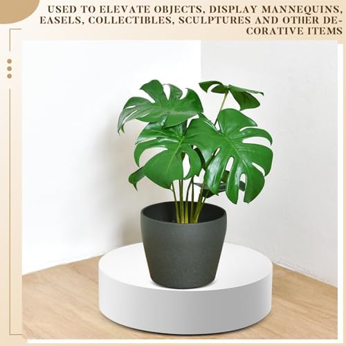 Cinnvoice Round White Display Pedestal Stand 236x59in