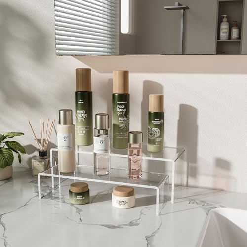 5 Pcs Acrylic Display Risers for Perfume Organizers and Collectibles