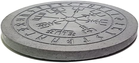 Viking Vegvisir Stone Altar Display Stand Riser Black