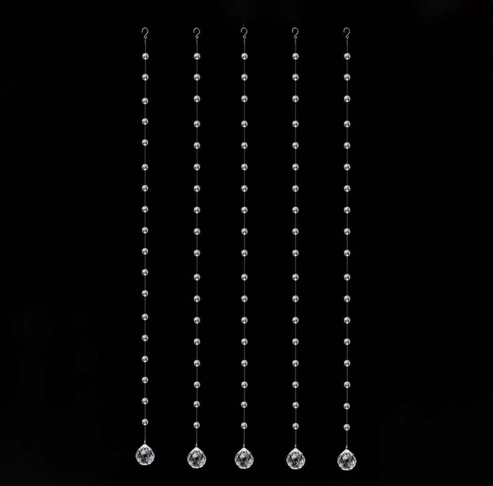 Crystal Beaded String Garland with 5 Strands 33 Feet Each