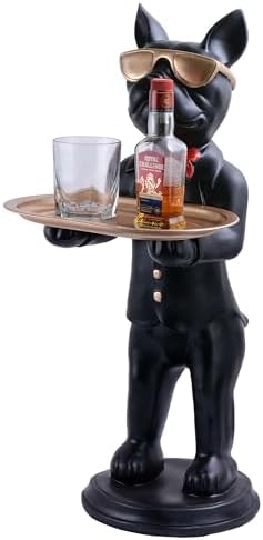 SIVANI Cool Dog Sculpture with Plate for Home Decor
