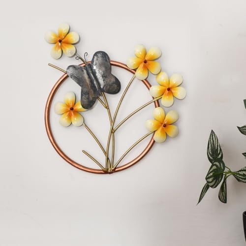 Malik Designs Butterfly Floral Wall Art with Frame