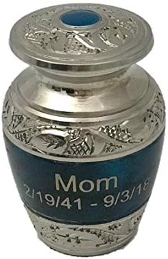 Customized Blue Keepsake Cremation Urn - Small Size