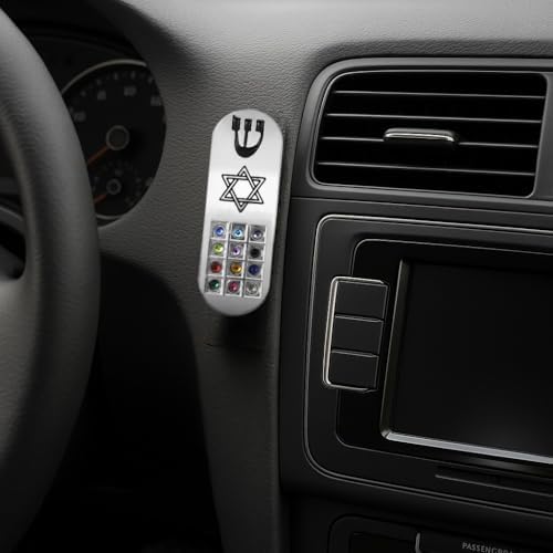 Protection Car Mezuzah with Prayer Scroll Star Of David Hoshen Stones from Israel